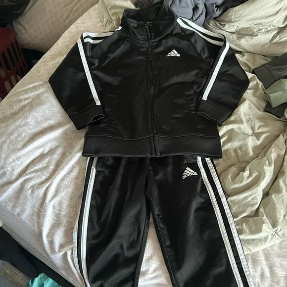 Black & White Adidas Track Suit - 3T - Picture 1 of 5